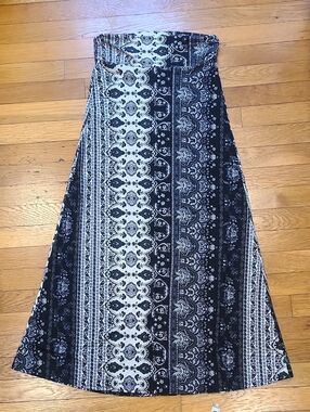 See You Monday Black and White Printed Maxi Dress